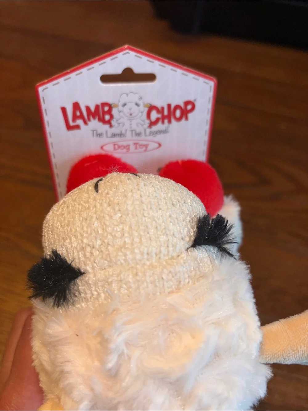 Lamb Chop Plush Toy - Cream with Red Feet